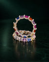 Scalloped Halo Rainbow Eternity Band (Vivid)